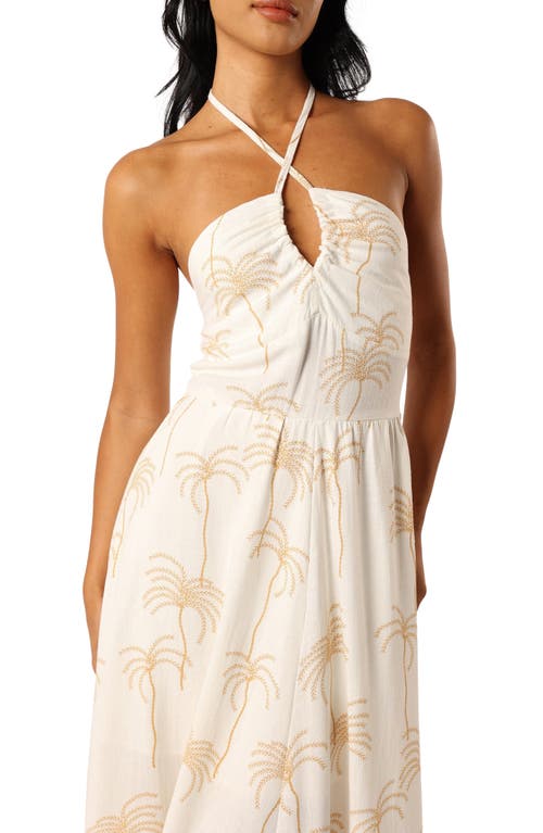 Petal And Pup Petal & Pup Granger Palm Print Halter Dress In White