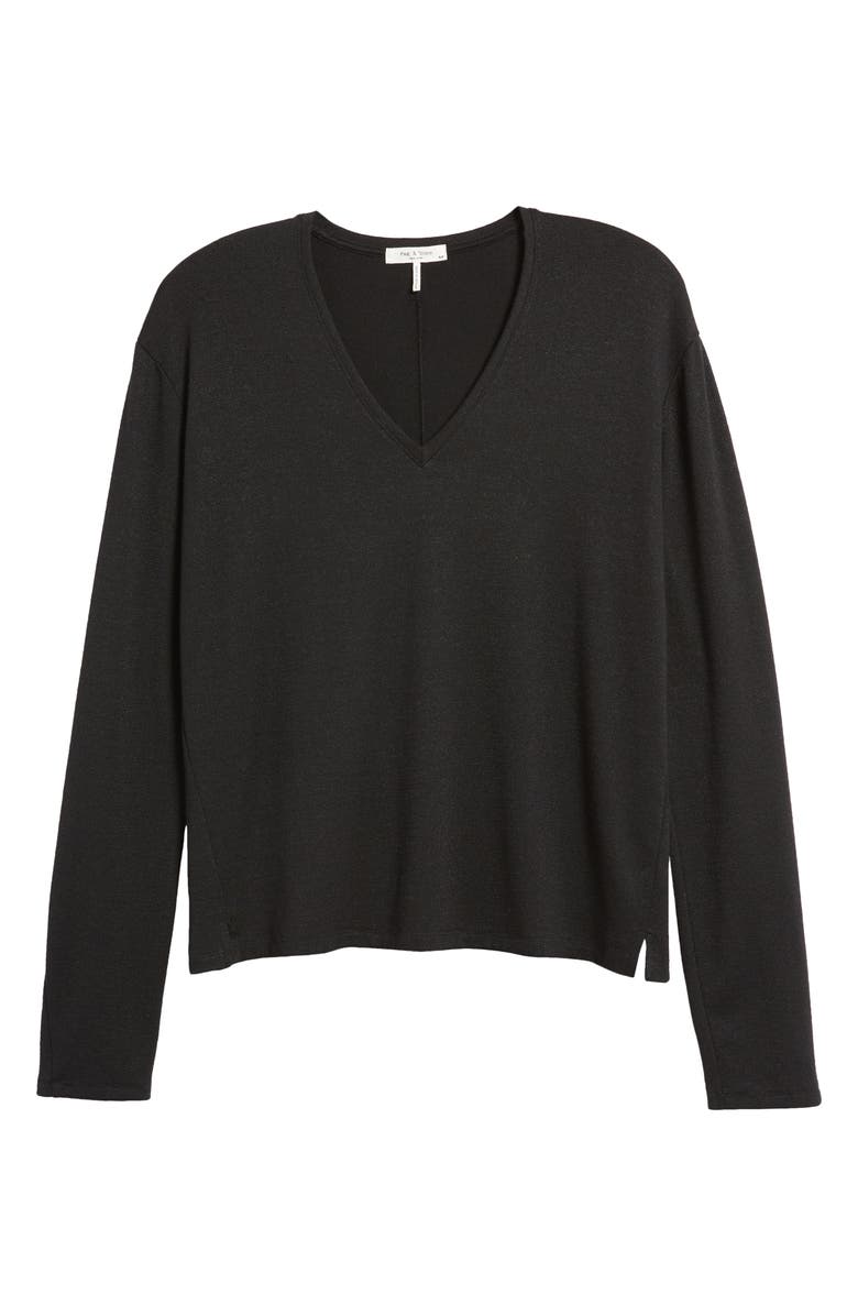 rag & bone The Long Sleeve Knit T-Shirt, Alternate, color, Black