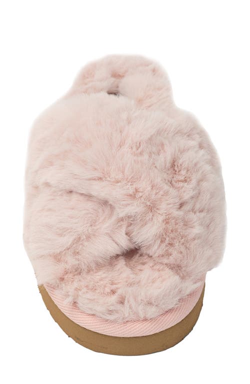 Shop Minnetonka Teddy 3 Faux Fur Slipper In Blush