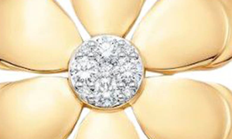 Shop Sara Weinstock Lierre Diamond Flower Pendant Necklace In Yellow Gold/ Diamond
