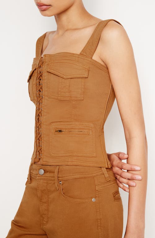 Shop Good American Sleeveless Twill Corset Tank In Canyon003