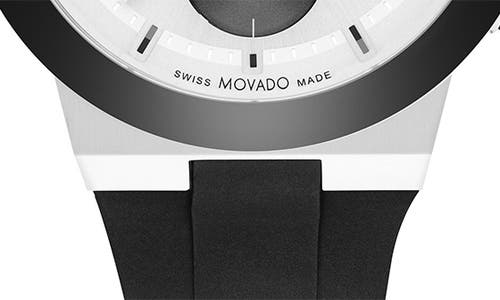 Shop Movado Bold Fusion Chronograph Silicone Strap Watch, 44mm In Silver/black