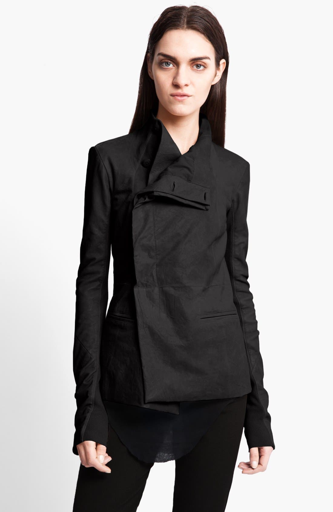 Rick Owens Wrap Lambskin Leather Jacket Nordstrom