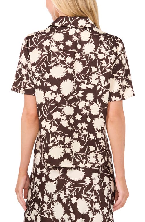 Shop Halogenr Halogen(r) Short Sleeve Button-up Camp Shirt In Black Coffee Bean Floral