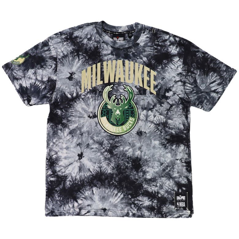 Shop Two Hype Unisex Nba X   Black Milwaukee Bucks Culture & Hoops Tie-dye T-shirt