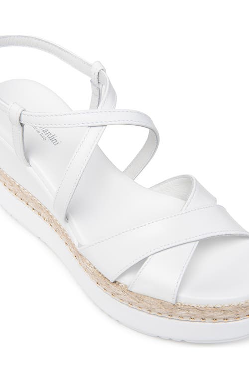 Nerogiardini Ankle Strap Platform Wedge Sandal In White