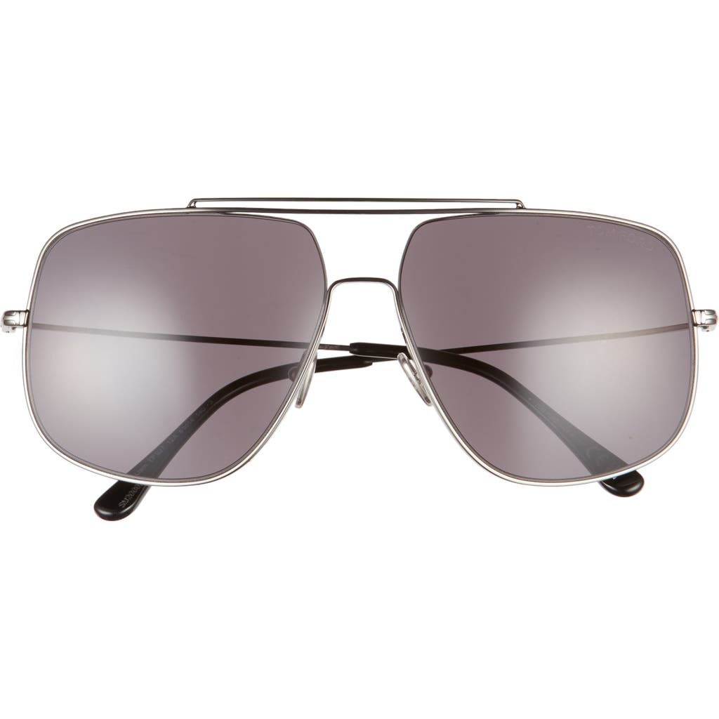 Tom Ford Liam 61mm Navigator Sunglasses In Gray