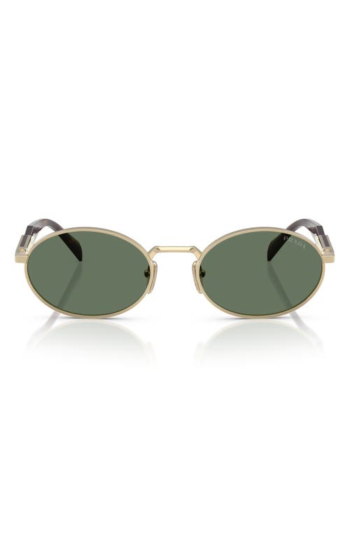 Prada Womens Gold 65zs Oval-frame Metal Sunglasses In Dark Green/gold