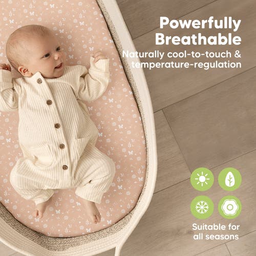 Keababies 2-pack Isla Fitted Bassinet Sheets In Butterflies