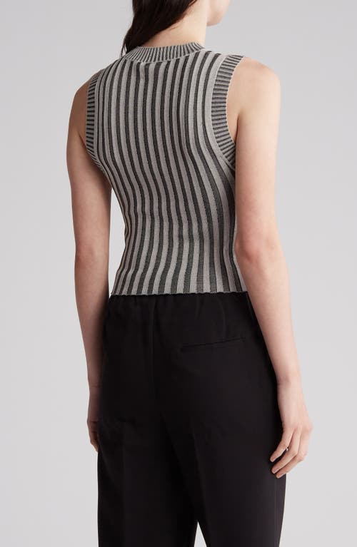 Shop By Design French Rib Sleeveless Sweater In Grey/black