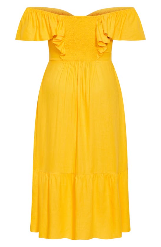 Shop City Chic Alora Flutter Sleeve Cutout Maxi Dress In Citrus