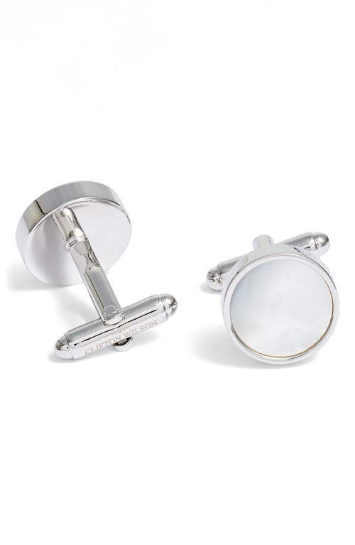 Mother-of-Pearl Cuff Links in White