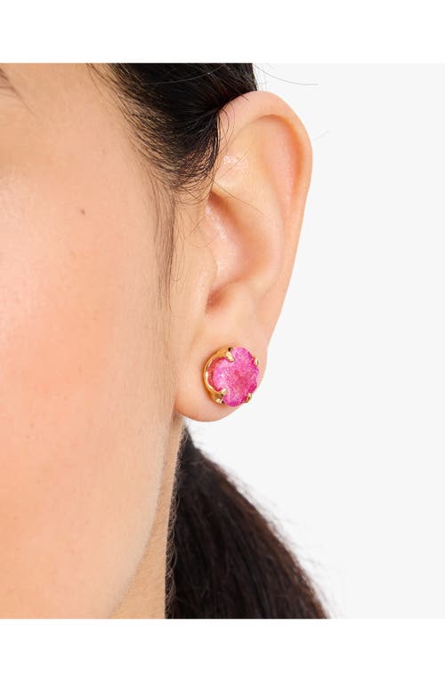 Shop Kate Spade New York Pop Of Joy Cubic Zirconia Stud Earrings In Fuchsia.