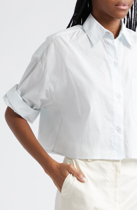 TWP TWP NEXT EX COTTON BUTTON-UP CROP SHIRT 