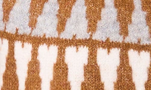 Shop Cece Fair Isle Cardigan In Toasted Brown