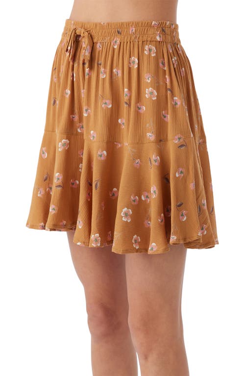 O'neill Kids' Mattie Floral Print Skirt In Brown Sugar