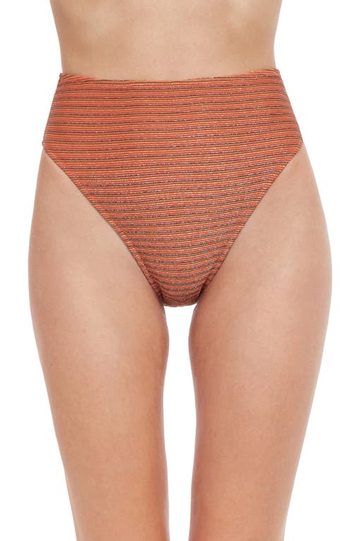 Shop Gottex High Waist Bikini Bottoms In Multi Orange