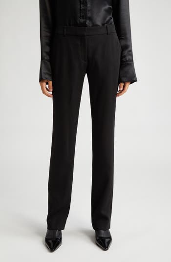 Acne Studios Foldover Waist Pleated Recycled Polyester & Wool Wide