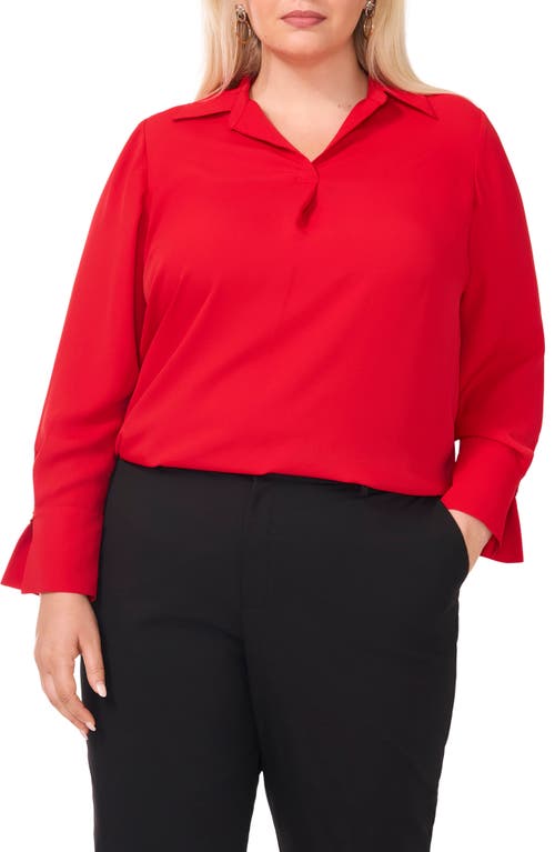 Shop Halogenr Halogen(r) Johnny Collar Top In Ultra Red