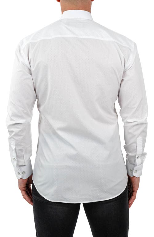 Maceoo Ceremony Stardust Colorblock Button-up Shirt In White
