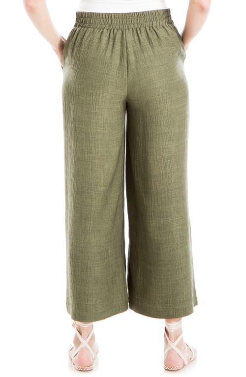 Max Studio Textured Wide Leg Pants In Green