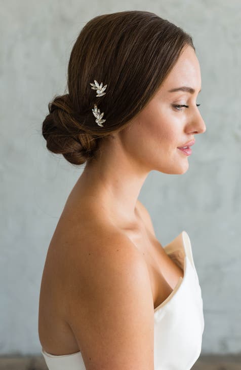 Simulated Diamond Bobby Pin Set Sable | Eden Luxe Bridal 1 Hairpin