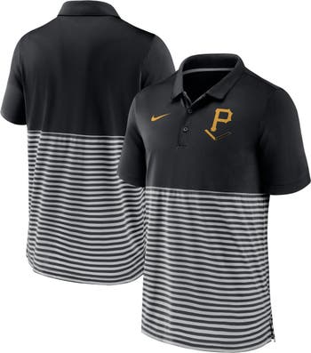 Men's Nike Black/Gray Pittsburgh Pirates Home Plate Striped Polo Size: Small