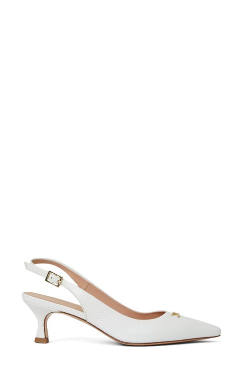 Bruno Magli Fiona Slingback Pointed Toe Pump In White Crinkled Paten
