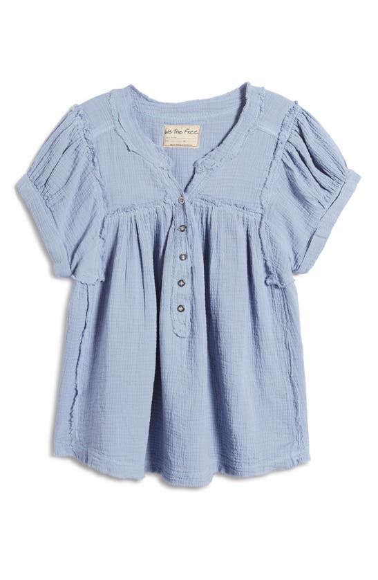 Shop Free People Horizons Double Cloth Top In Blue Heron