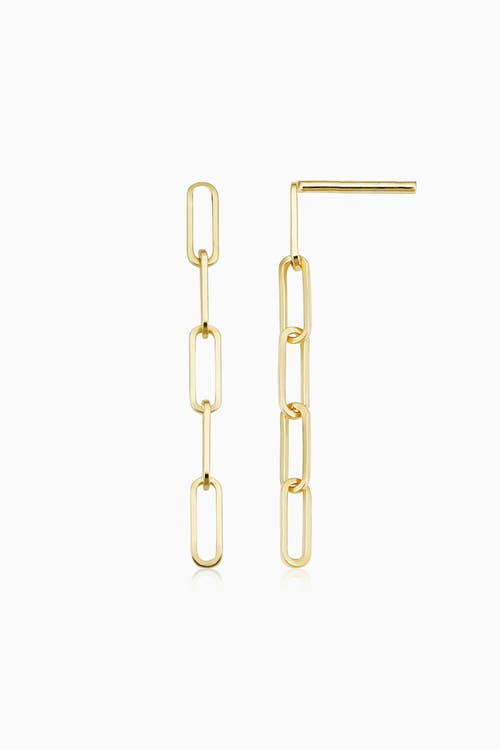 Oradina 14k Yellow Gold Venice Link Drop Earrings In Yellow Gold