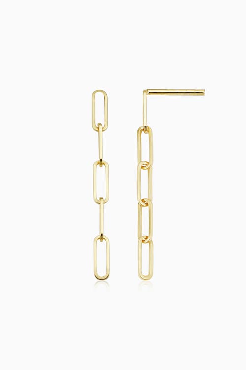 ORADINA ORADINA 14K YELLOW GOLD VENICE LINK DROP EARRINGS 