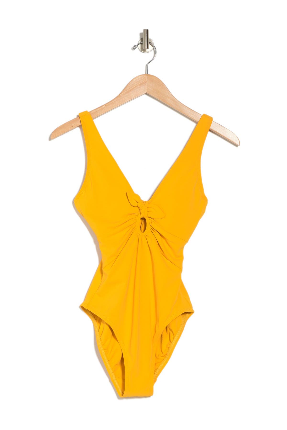 Robin Piccone Ava Underwire One-piece Plunge Swimsuit In Marigold