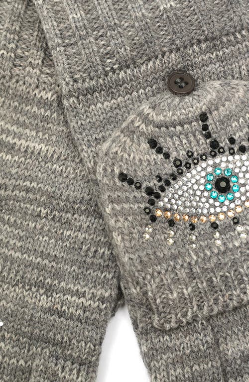 KURT GEIGER KURT GEIGER LONDON EVIL EYE CONVERTIBLE CRYSTAL EMBELLISHED MITTENS