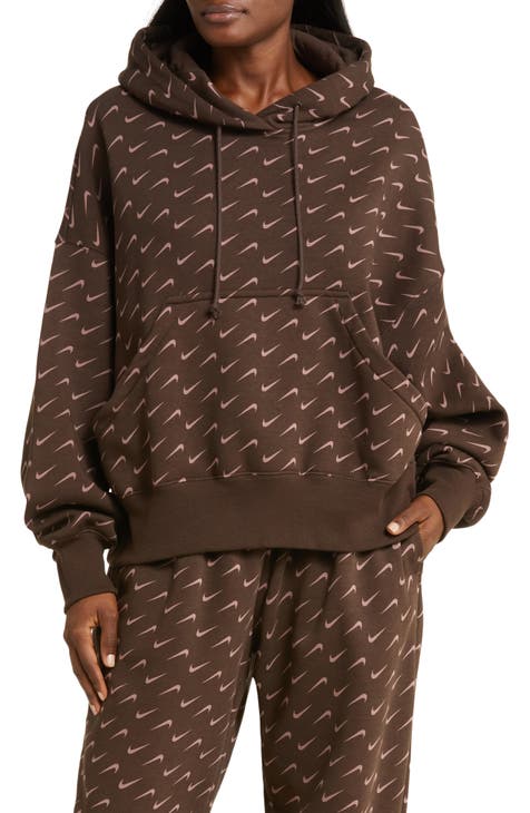 Plus Size Nike Sportswear Crop Fleece Hoodie, Tea Tree Mist, 1X