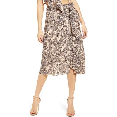 J.o.a. Wrap Midi Skirt, Beige