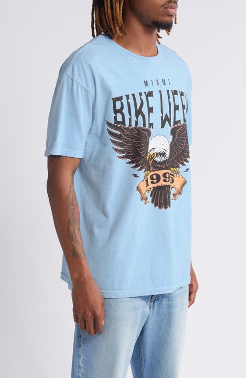 Shop Philcos Miami Bike Week Cotton Graphic T-shirt In Blue Pigment