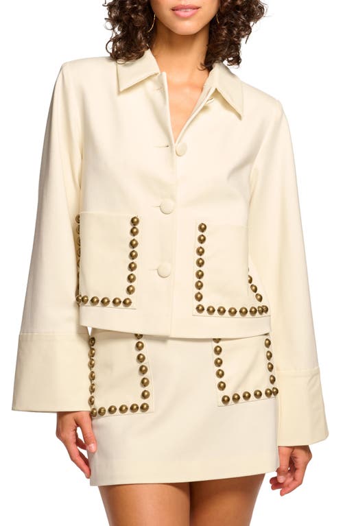 RAMY BROOK RAMY BROOK SHOSHANA BEAD DETAIL FAUX LEATHER JACKET