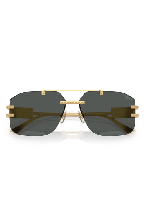 Versace 60mm Rectangular Sunglasses In Dark Grey