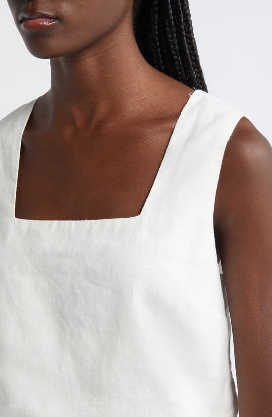 Rails Akira Linen Crop Tank In White