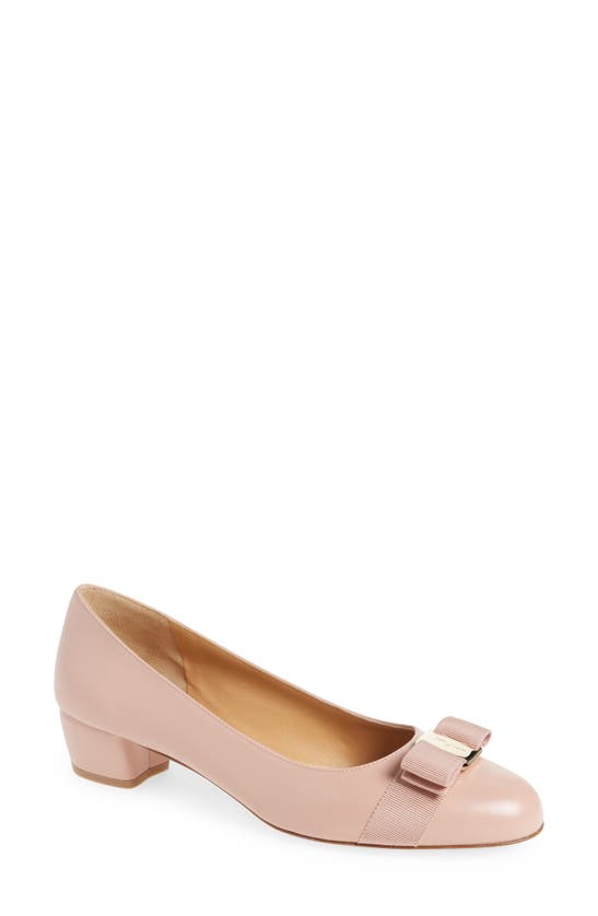 Shop Ferragamo Vara Soft Pump In Rose