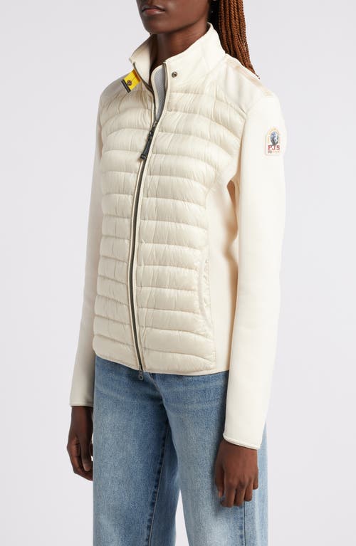 Shop Parajumpers Olivia Waterproof Mixed Media 750 Fill Power Down Jacket In Moonbeam