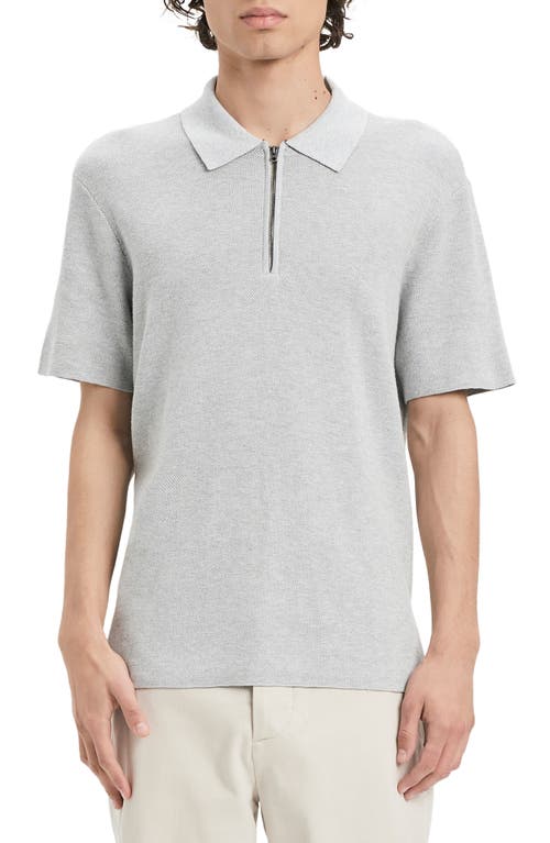 VAYDER Arnold Quarter Zip Polo Sweater Heathered Ice at Nordstrom,