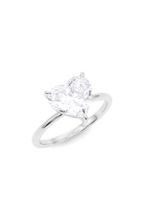 Shop Hautecarat Heart Cut Lab Created Diamond 18k Gold Ring In 18k White Gold