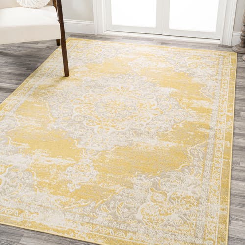 Jonathan Y Alhambra Ornate Medallion Modern Area Rug In Yellow/cream