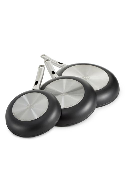 Berghoff Set Of 3 Graphite Non-stick Frying Pan Set In Black