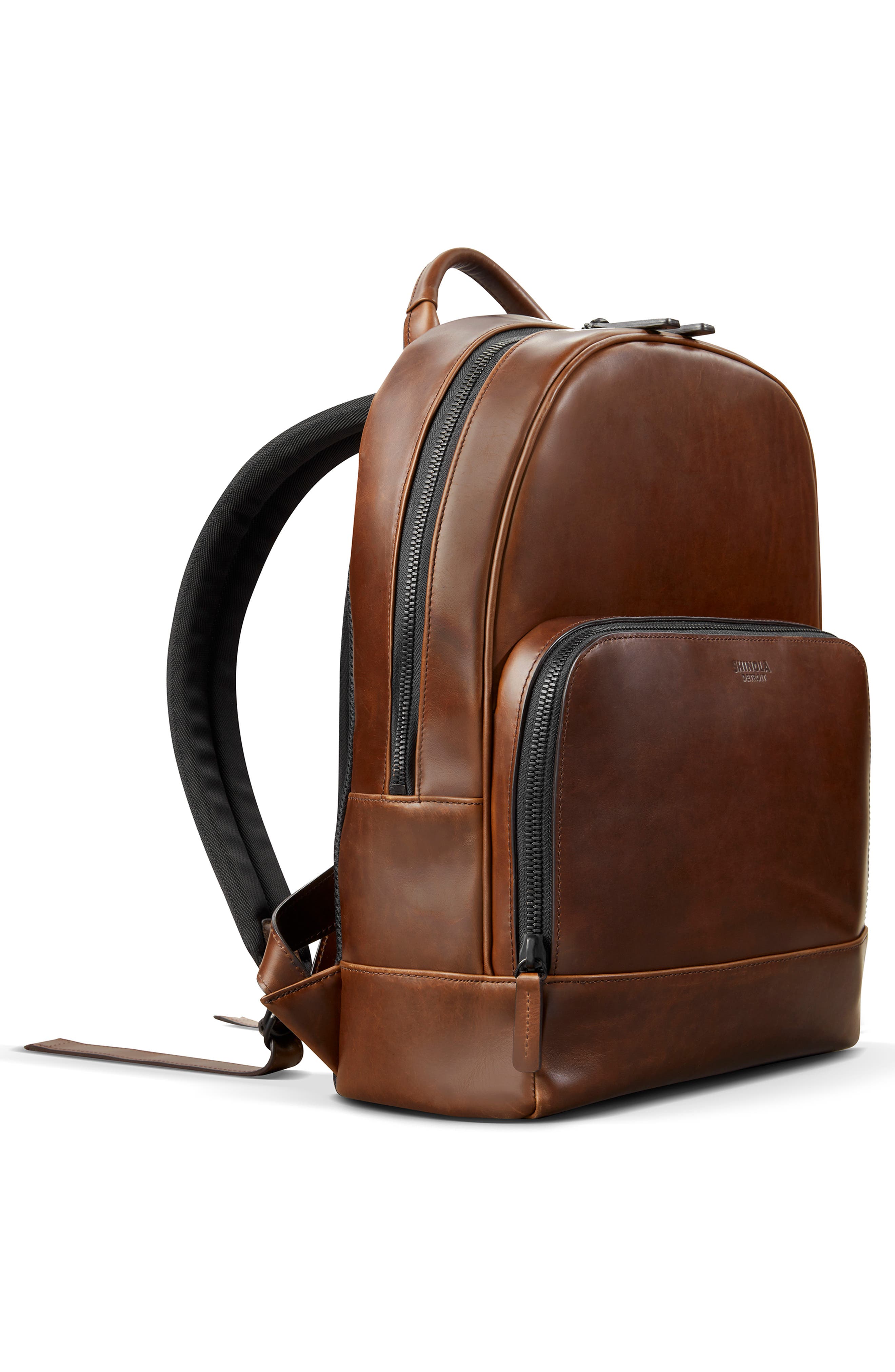shinola leather backpack