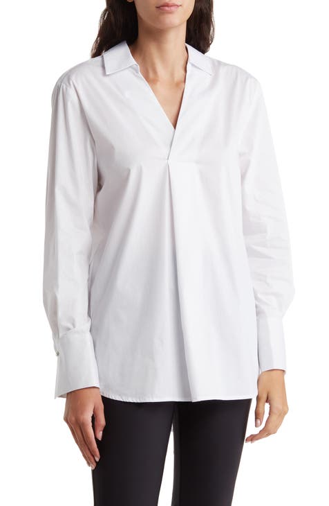 Buy Ellen Tracy Knot Front Shirt - White At 76% Off