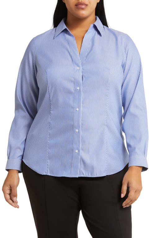 Stripe Easy Care Shirt in Blue/White