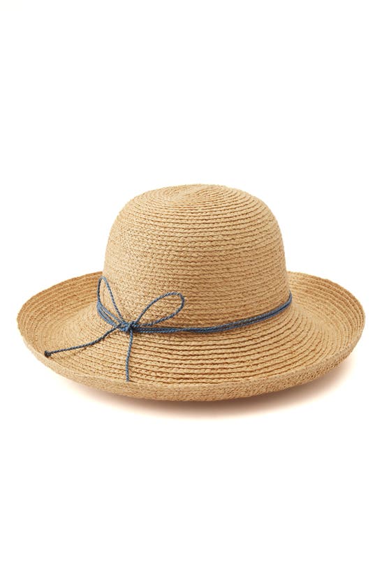 Shop Helen Kaminski Prima 10 Raffia Hat In Natural Sapphire