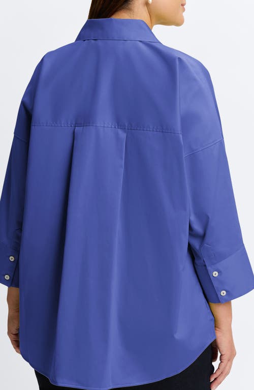 Shop Foxcroft Avery Stretch Button-up Shirt In Blue